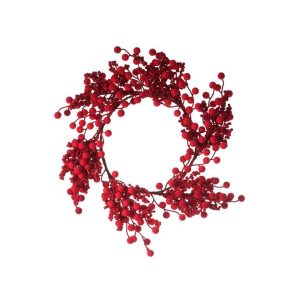 CORONA NAVIDEÑA 45X45CM ROJA